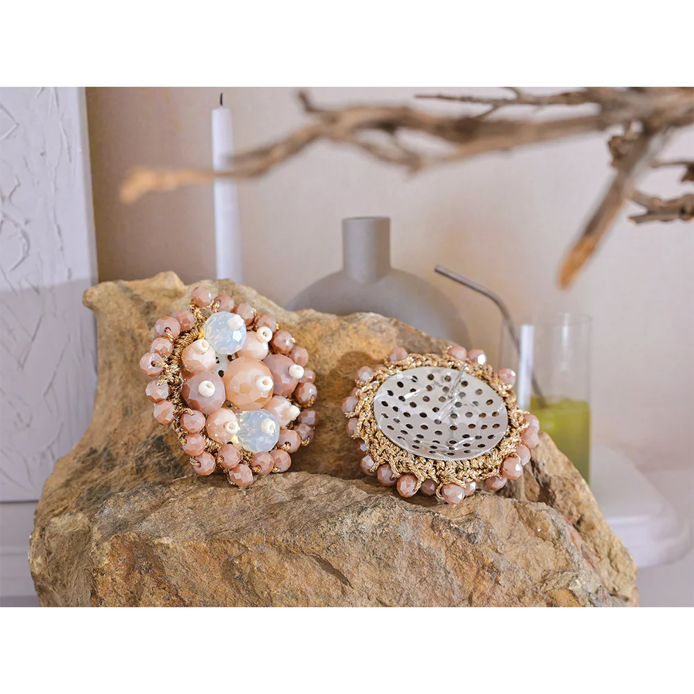 Pink Beaded Earrings