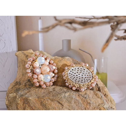 Pink Beaded Earrings