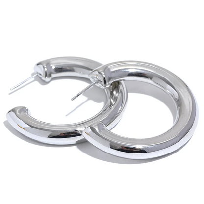 40mm Hollow Circle Earrings