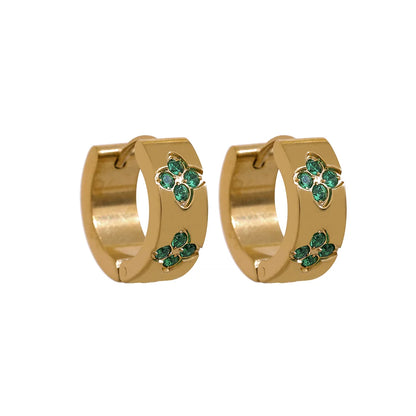 Multi-Color Floral Zircon Hoop Earrings