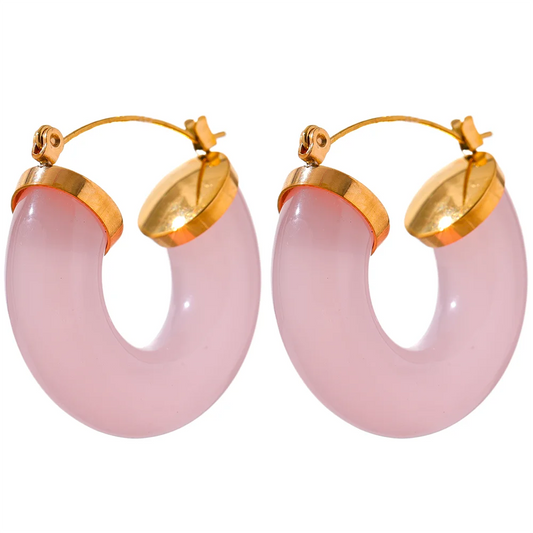 Colorful Resin Y2K Hoop Earrings