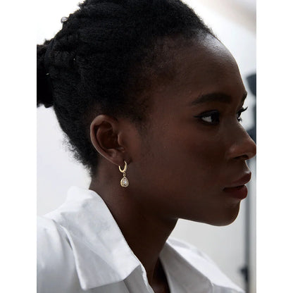 Shiny Zirconia Water Drop Earrings