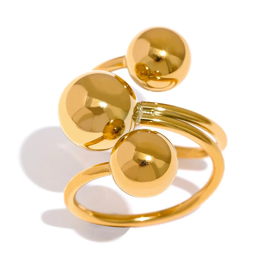 Big Bead Fashion  Multi Layered Ring