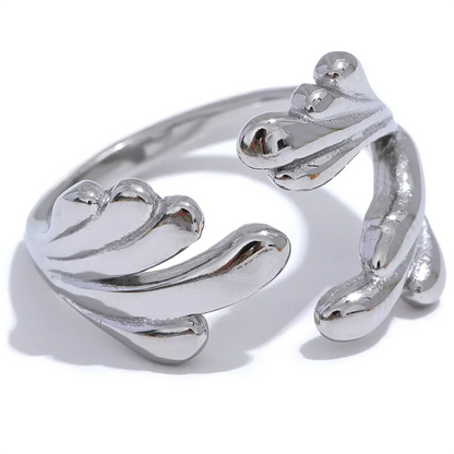 Sea Wave Geometric Ring
