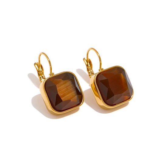 Green Aventurine Opal Stud Earrings