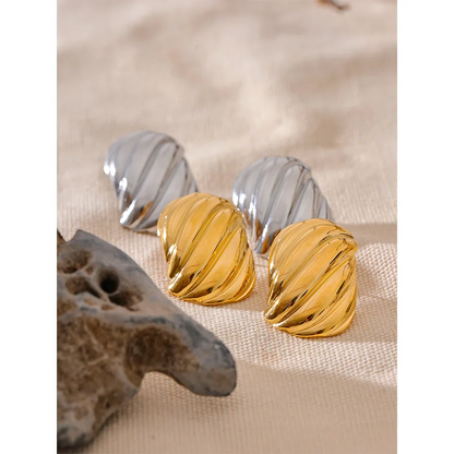 Geometric Metal Stud Earrings