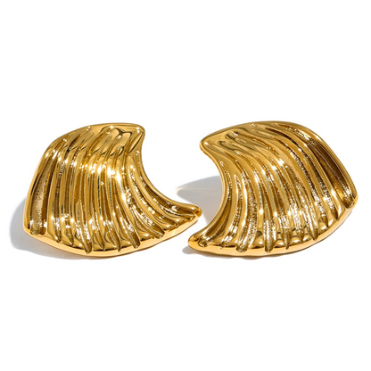 Sea Wave Geometric Stud Earrings