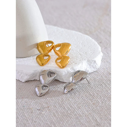 Gold heart earrings