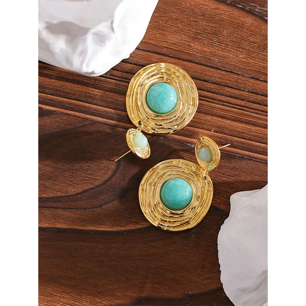 Stone dangle earrings
