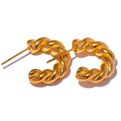 Twisted Huggie Earrings