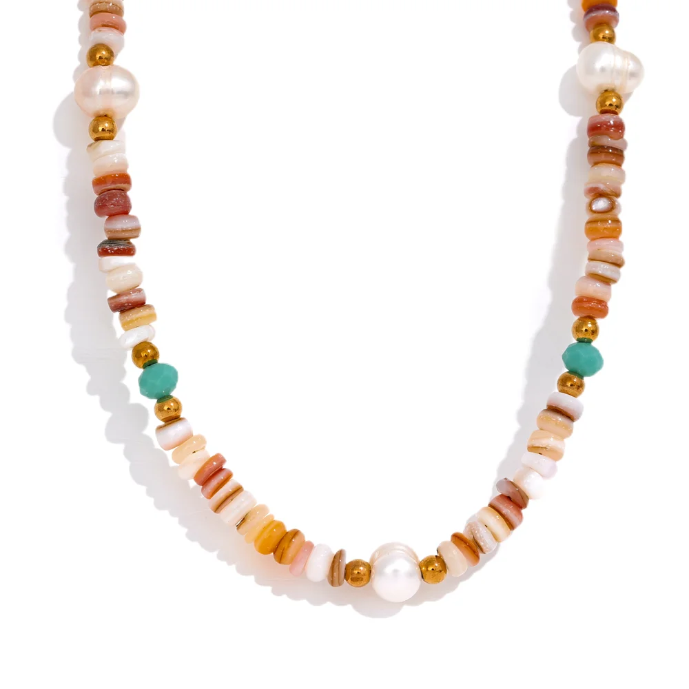 Summer Pearl & Stone Necklace