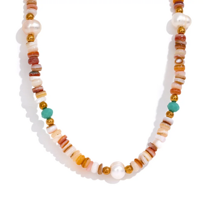 Summer Pearl & Stone Necklace