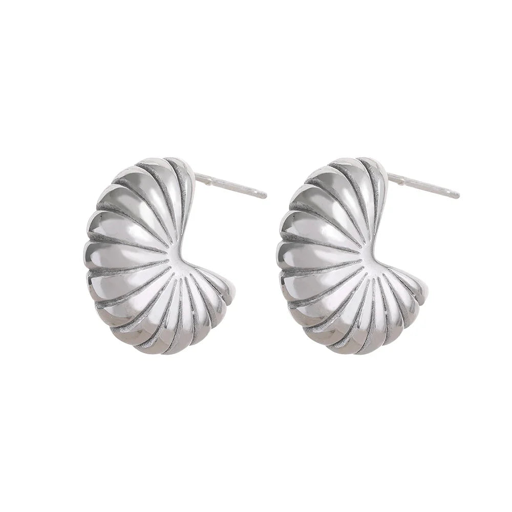 Snails Conch Charm Chunky Stud Earrings