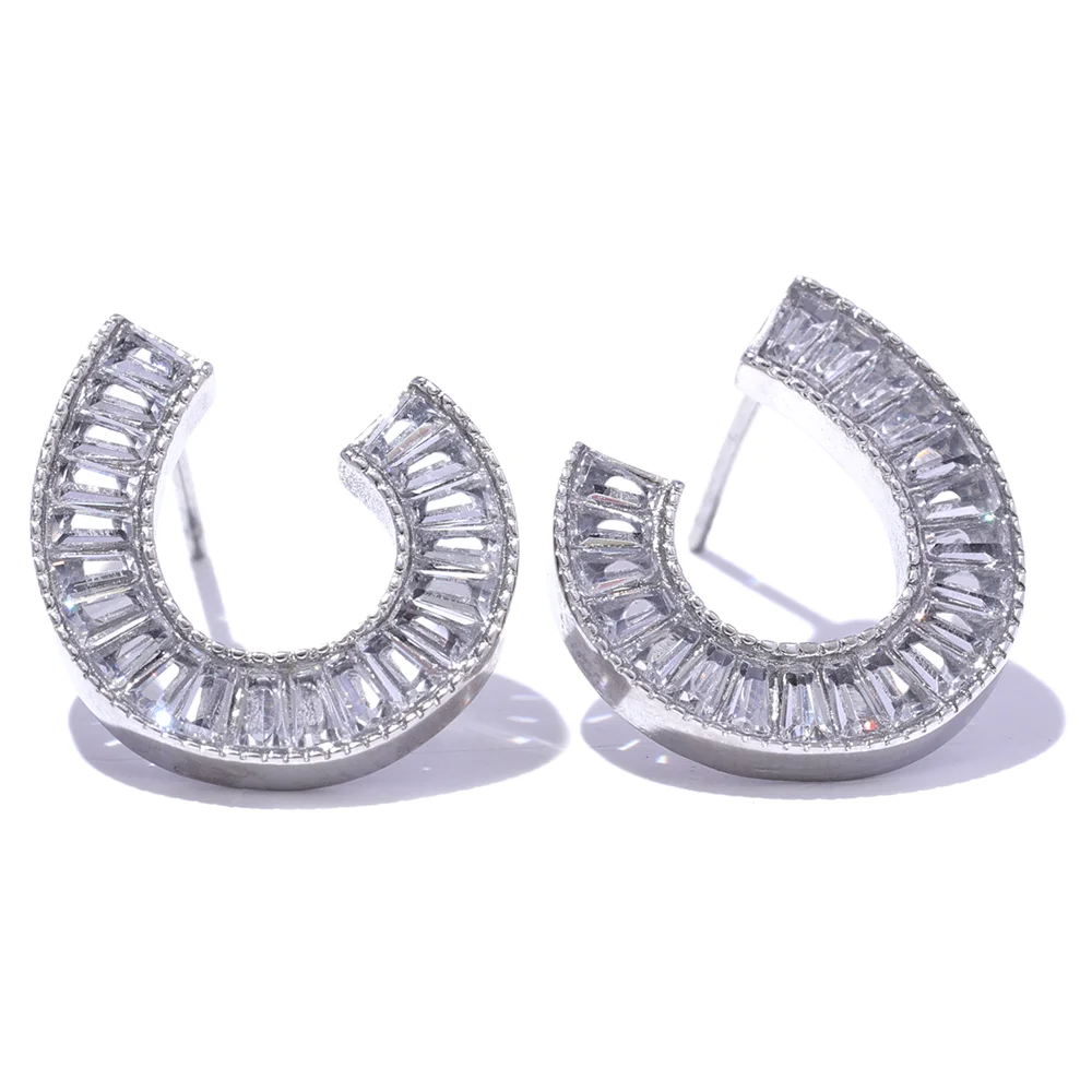 Shiny Geometric Stud Earrings