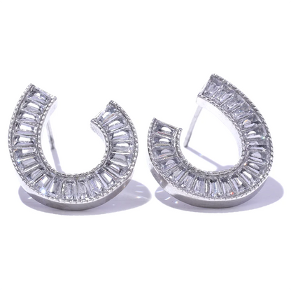 Shiny Geometric Stud Earrings