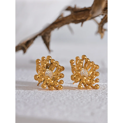 Flower Gold Earrings