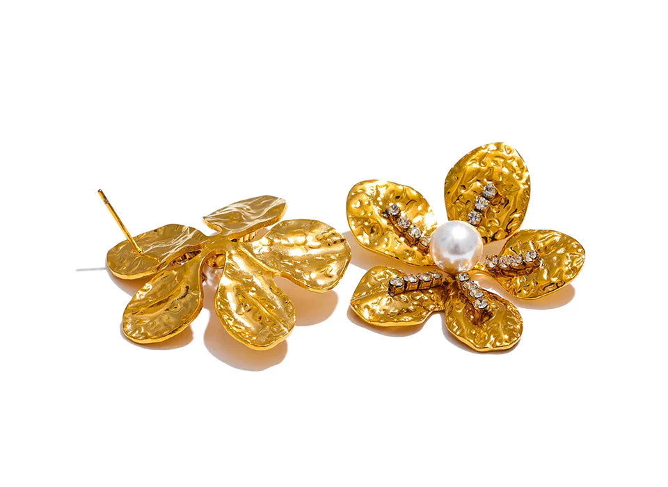 Gold Flower Earrings
