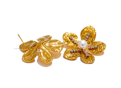 Gold Flower Earrings