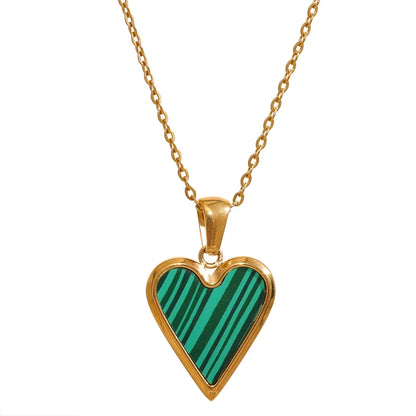 Acrylic Shell Heart Pendant Necklace