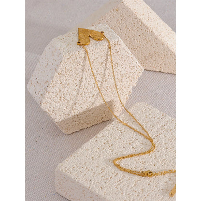 Gold Necklace With Heart Pendant