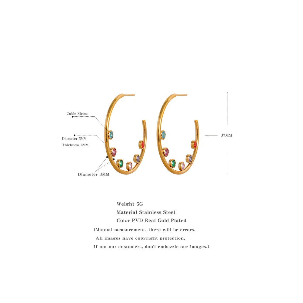 Cubic zirconia hoop earrings