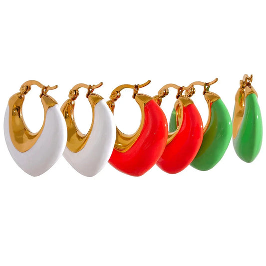 Acrylic Chunky Hoop Earrings