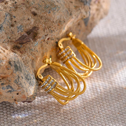 Cubic zirconia dangle earrings