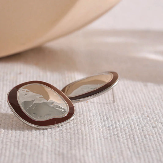 Punk Enamel Big Stud Earrings