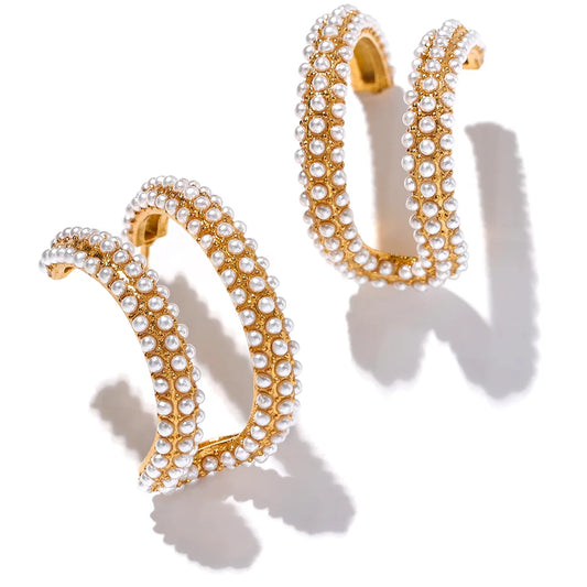 Pearl Hoop Earrings