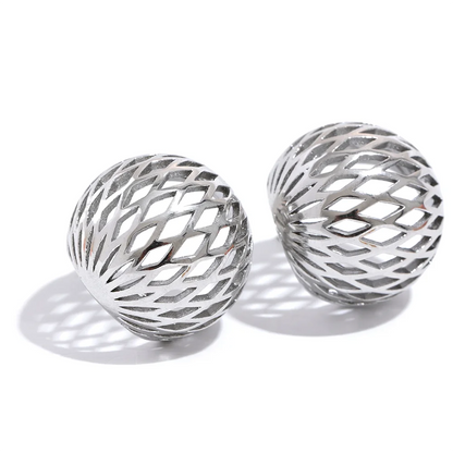 Geometric Hollow Round Earrings