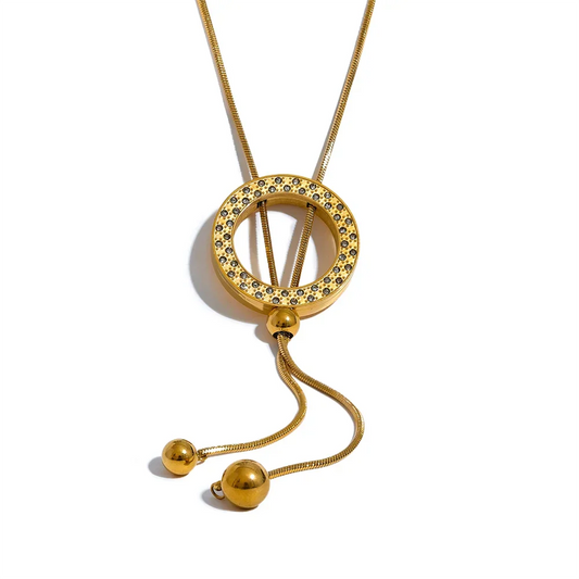 Zircon Sweater Chain Necklace