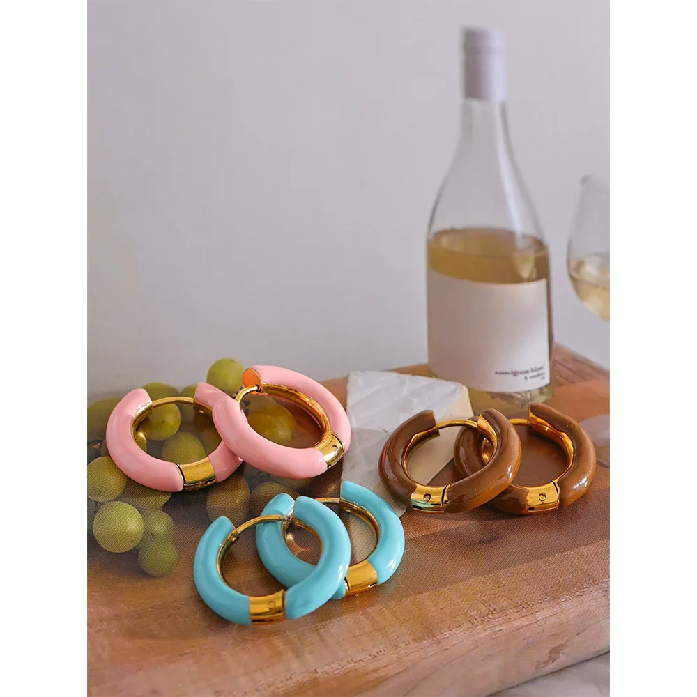 Steel Hollow Hoop Earrings