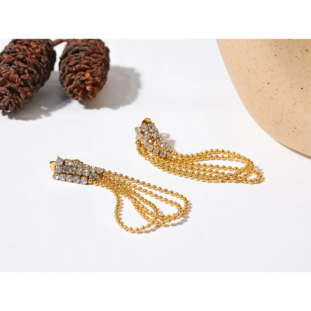 Drop chain earrings