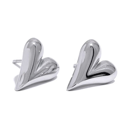 Gold Heart Huggie Earrings