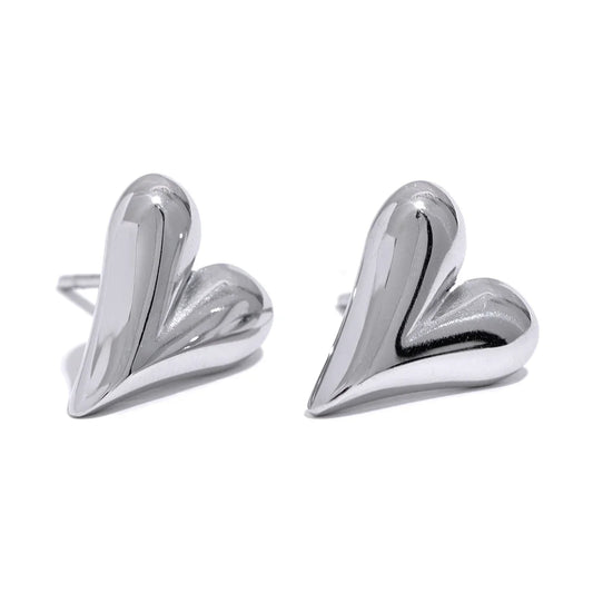 Gold Heart Huggie Earrings