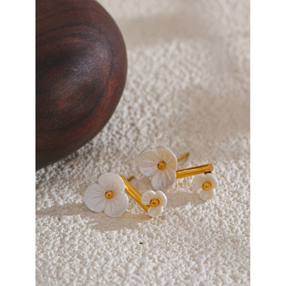 White Flower Earrings