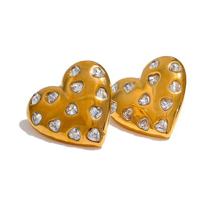 Heart shaped stud earrings