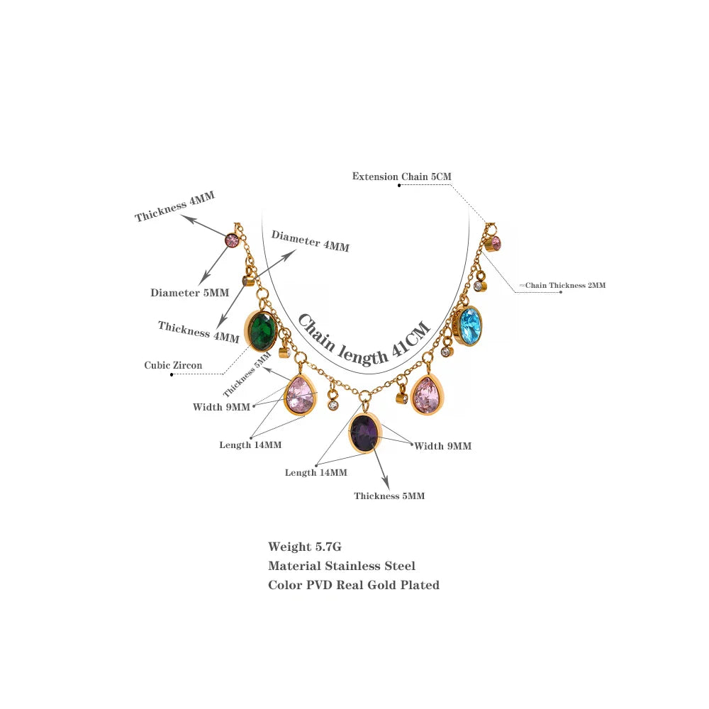 Colorful Cubic Zirconia Necklace