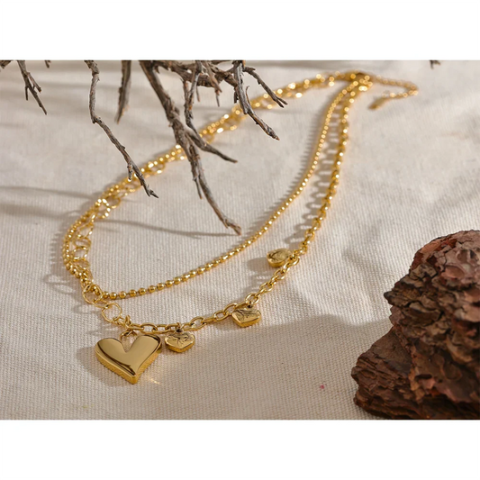 Gold Heart Charm Necklace