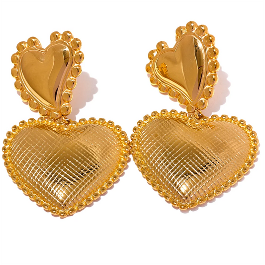 Pearl Heart Earrings