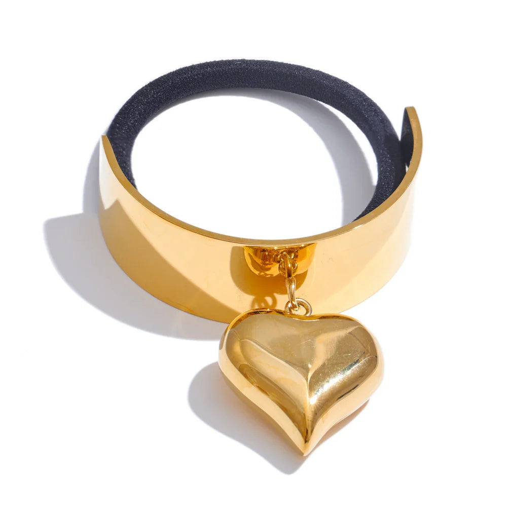 Smooth Stainless Steel Heart Headband
