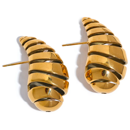 Water Drop Hollow Stud Earrings