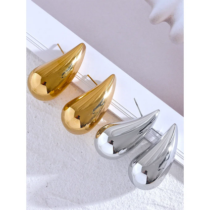 Water Drop Big Chunky Stud Earrings
