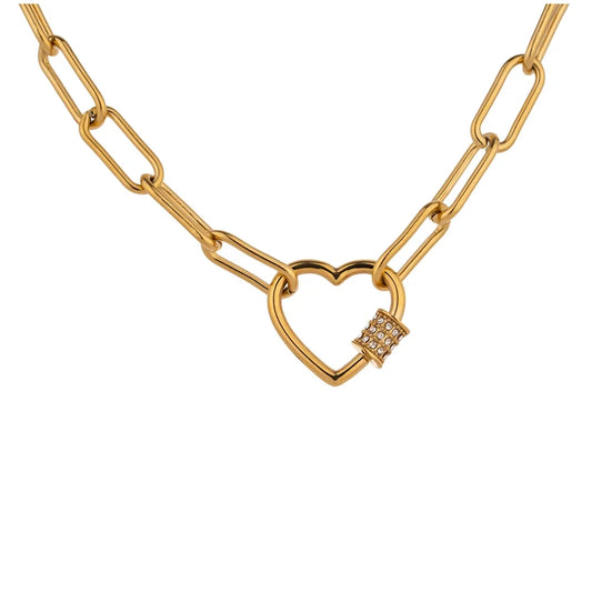 Heart Pendant Necklace Gold