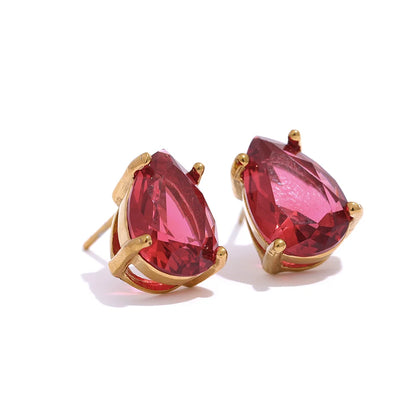Cubic Zircon Water Drop Earrings