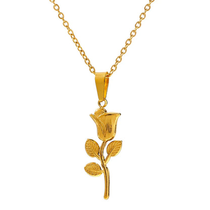 Rose Flower Pendant Necklace