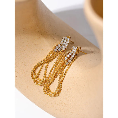 Drop chain earrings
