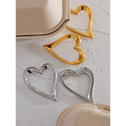 Gold Stud Earrings Heart