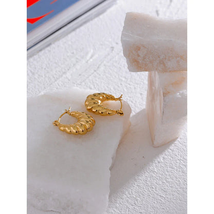 Twisted Hollow Hoop Earrings