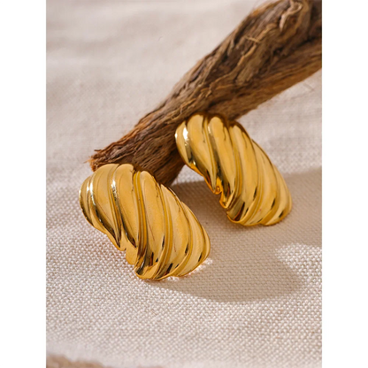Geometric Metal Stud Earrings